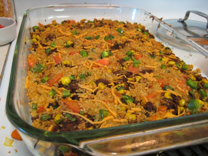finished Mexican quinoa bake