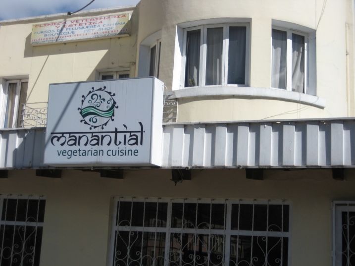 Manatial Vegetarian Cuisine restaurant sign