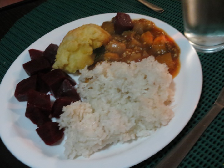 vegan food plate with beets